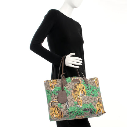Gucci GG Supreme Monogram Bengal Medium Shopping Tote Beige Yard 2 of 8