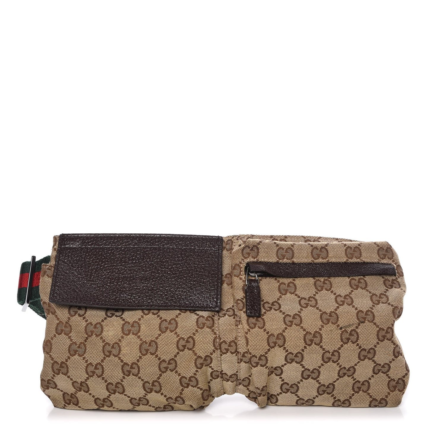 Monogram Web Belt Bag Dark Brown