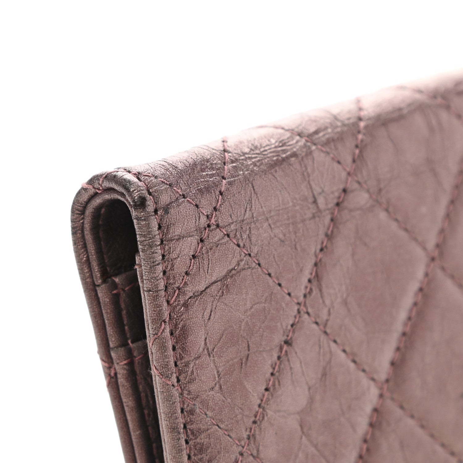 Chanel Aged Calfskin Quilted Reissue 2.55 Yen Wallet Purple 13 of 14