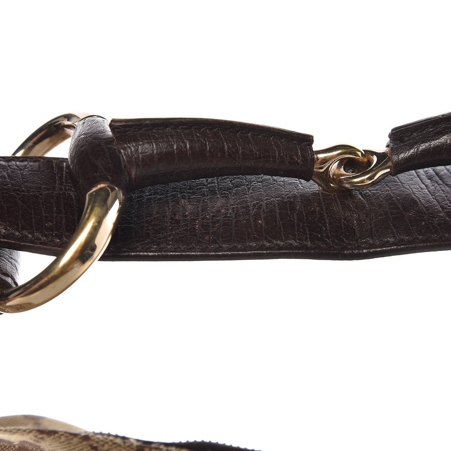 Monogram Medium Horsebit Chain Hobo Dark Brown