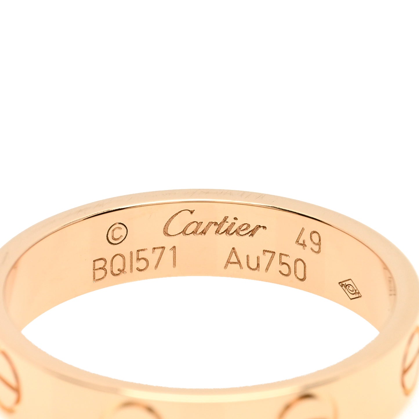 18K Pink Gold 3.5mm LOVE Wedding Band Ring 49 5