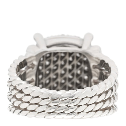 David Yurman Sterling Silver Diamond 16mm Wheaton Ring 53 6.5 3 of 4