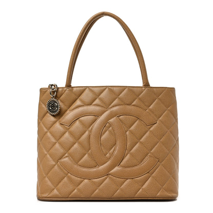 Chanel Caviar Quilted Medallion Tote Dark Beige 1 of 8