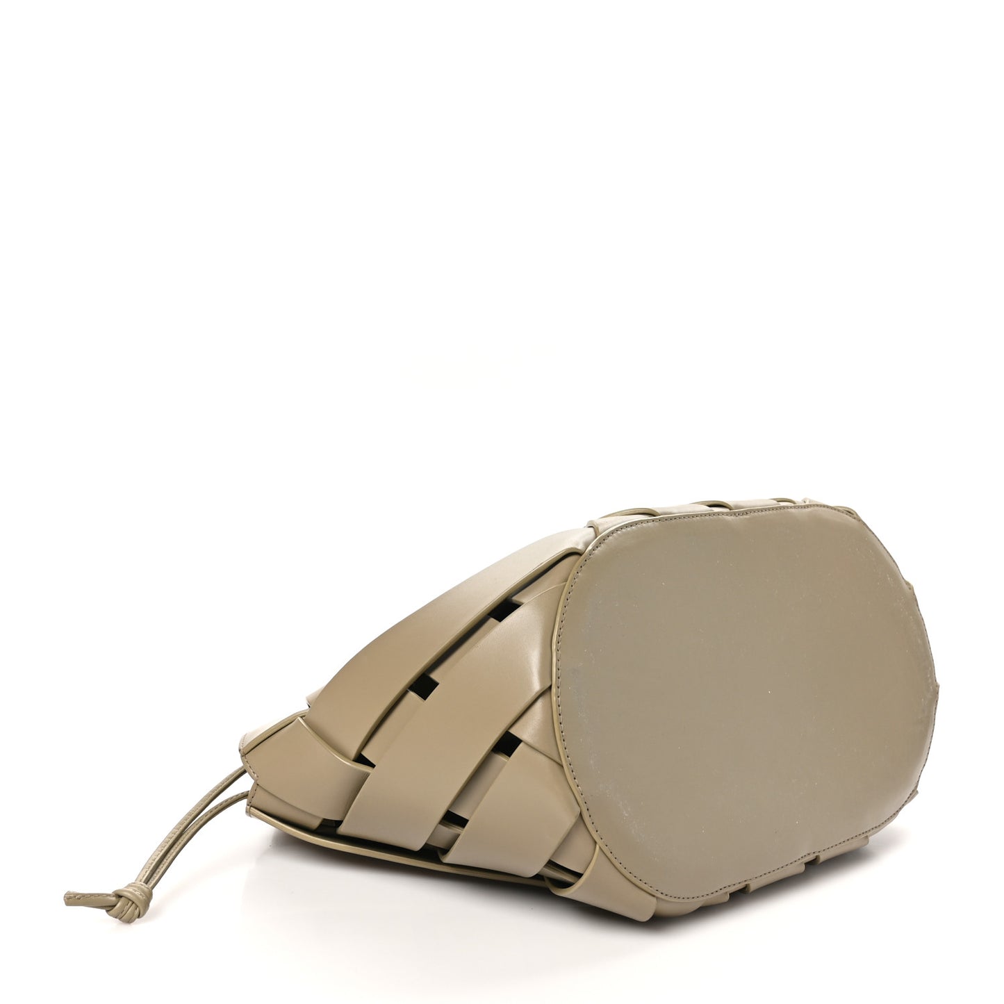 Calfskin The Point Weave Triangle Bag Taupe Grey