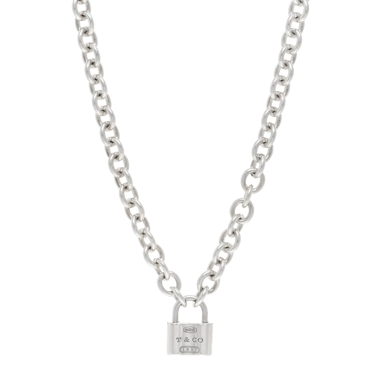 Sterling Silver 1837 Lock Charm Necklace