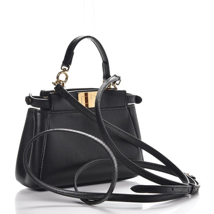 Fendi Nappa Micro Peekaboo Iconic Satchel Black 4 of 8