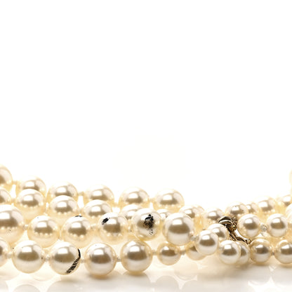 Chanel Pearl Multi Strand CC Necklace Gold 6 of 7