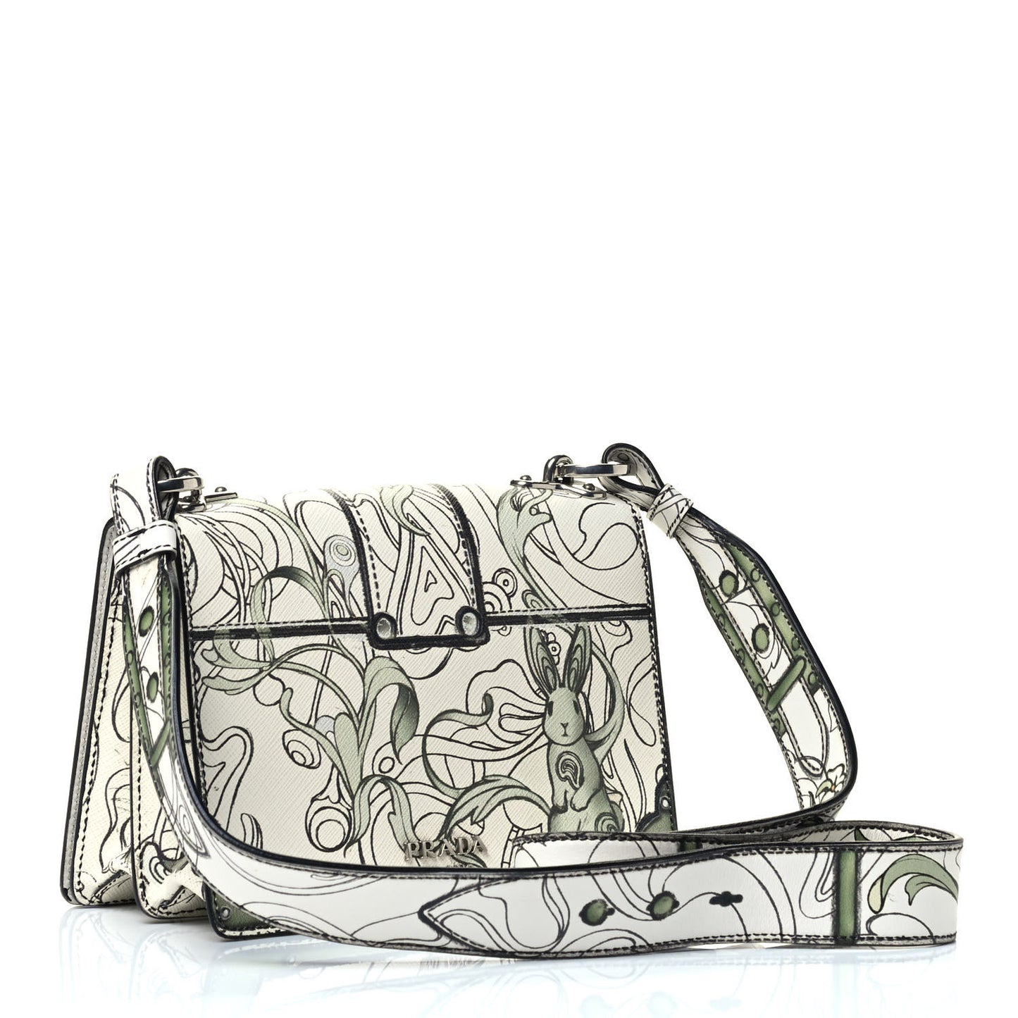 X JAMES JEAN Saffiano Rabbit Print Cahier Bag Giada