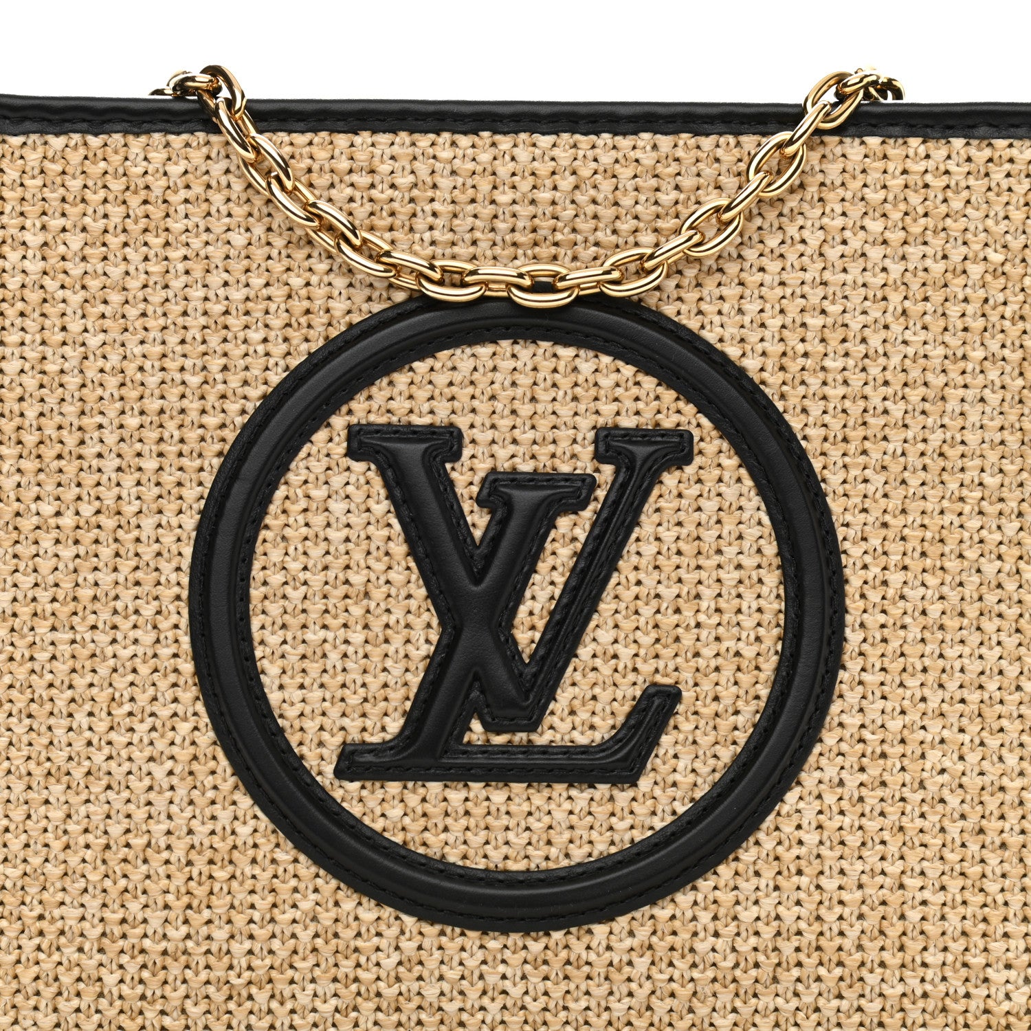 Louis Vuitton Raffia Calfskin Monogram Giant Pouch 7 of 9