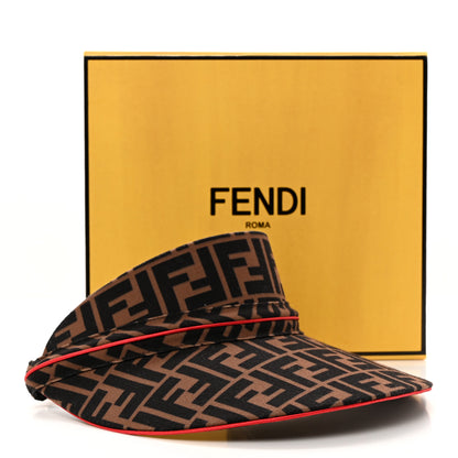 Fendi Nylon FF Logo Visor Tobacco Rosso 8 of 8