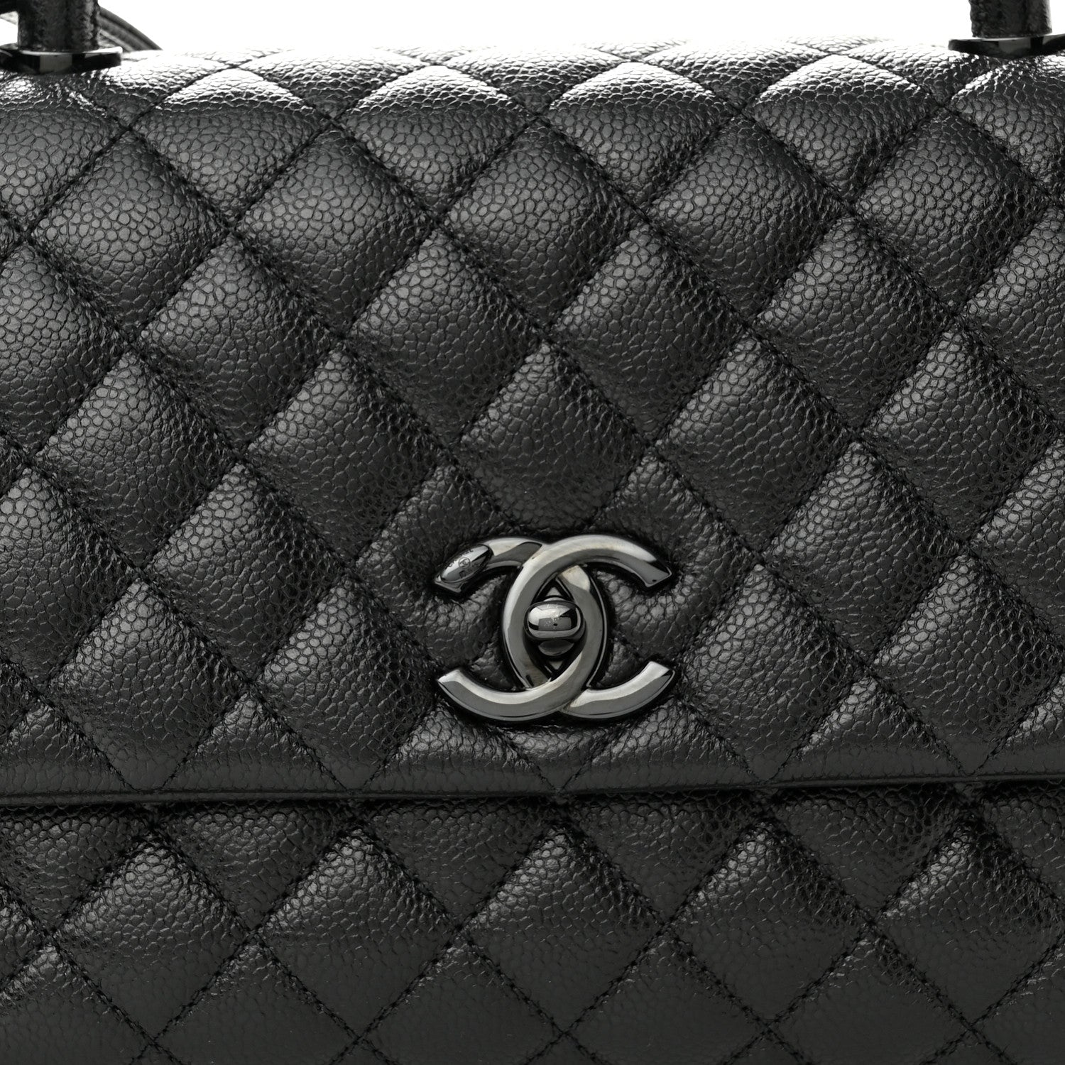 Chanel Caviar Quilted Small Coco Handle Flap So Black 8 of 10