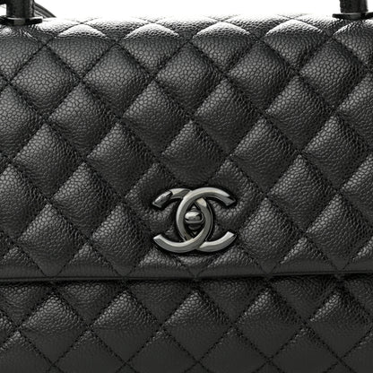 Chanel Caviar Quilted Small Coco Handle Flap So Black 8 of 10
