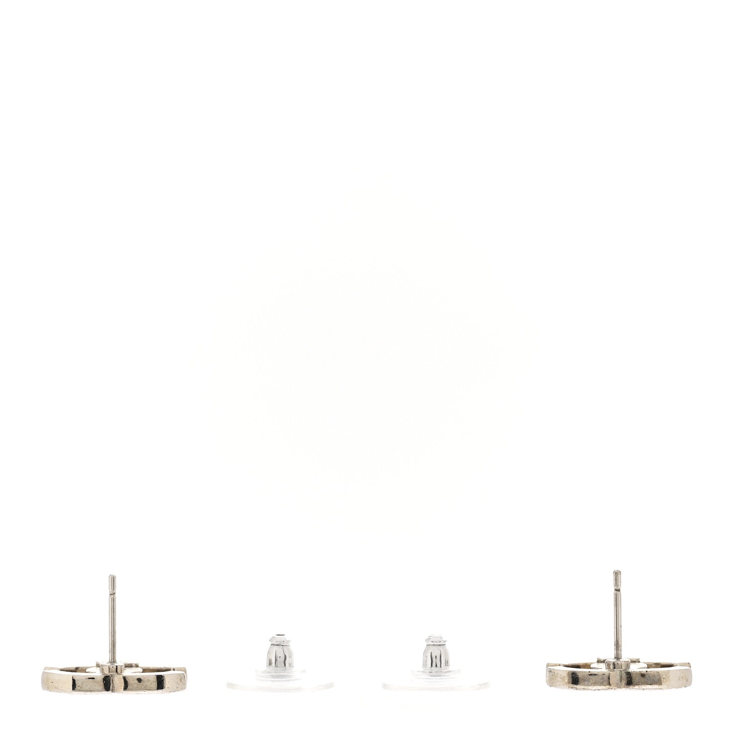 Chanel Crystal CC Earrings Silver 7 of 10