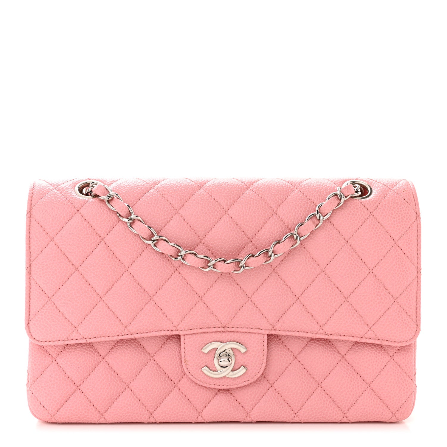 Chanel Caviar Quilted Medium Double Flap Pink 1 of 13