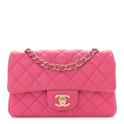 Chanel Lambskin Quilted Mini Rectangular Flap Fuchsia 1 of 14