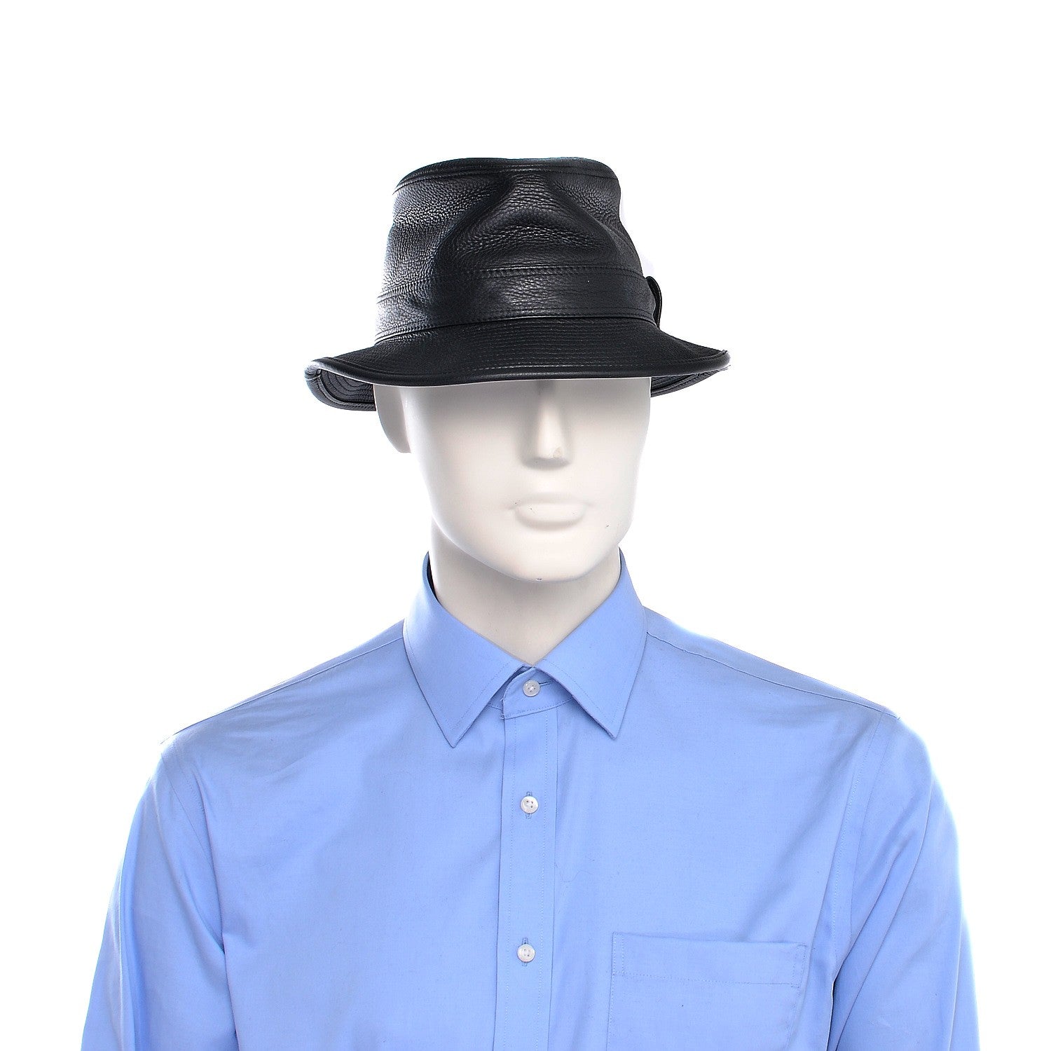 Hermes Mens Deerskin Funk Hat 59 Black 2 of 7