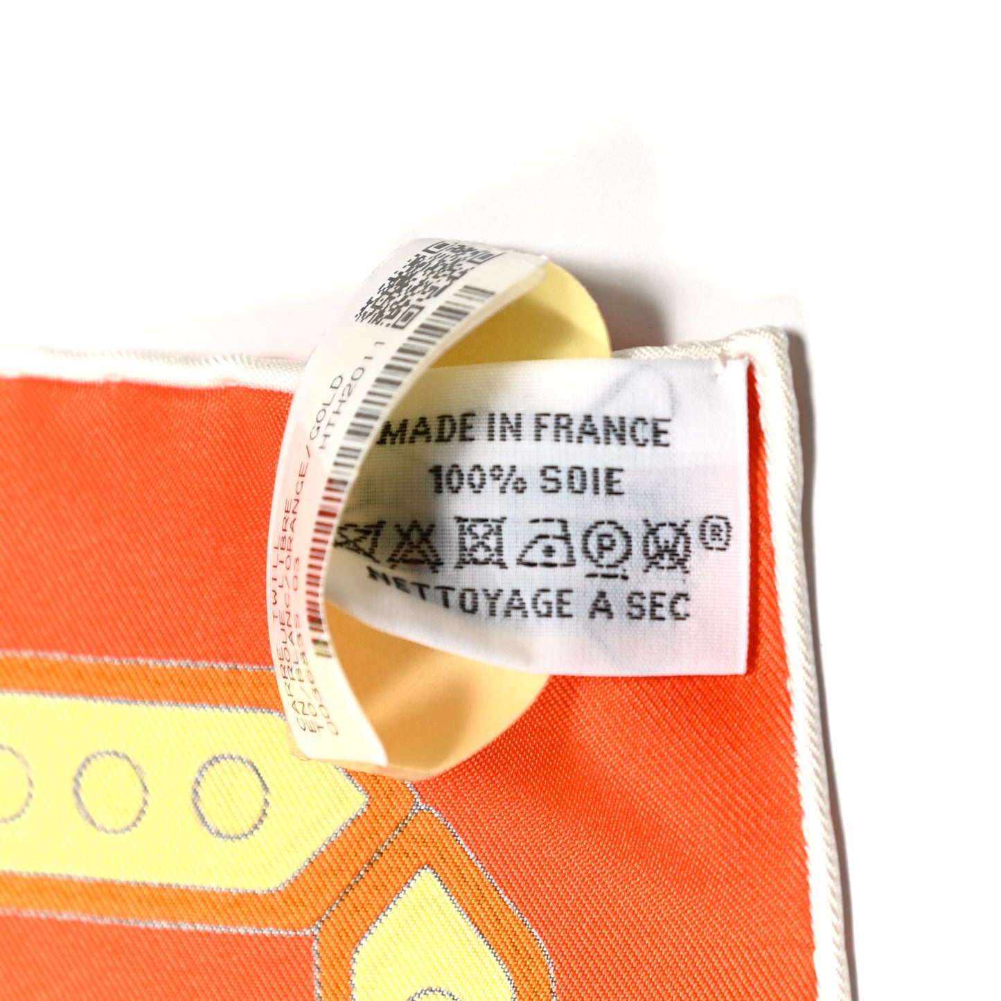 Silk En Roue Libre Scarf 90 White Orange Gold