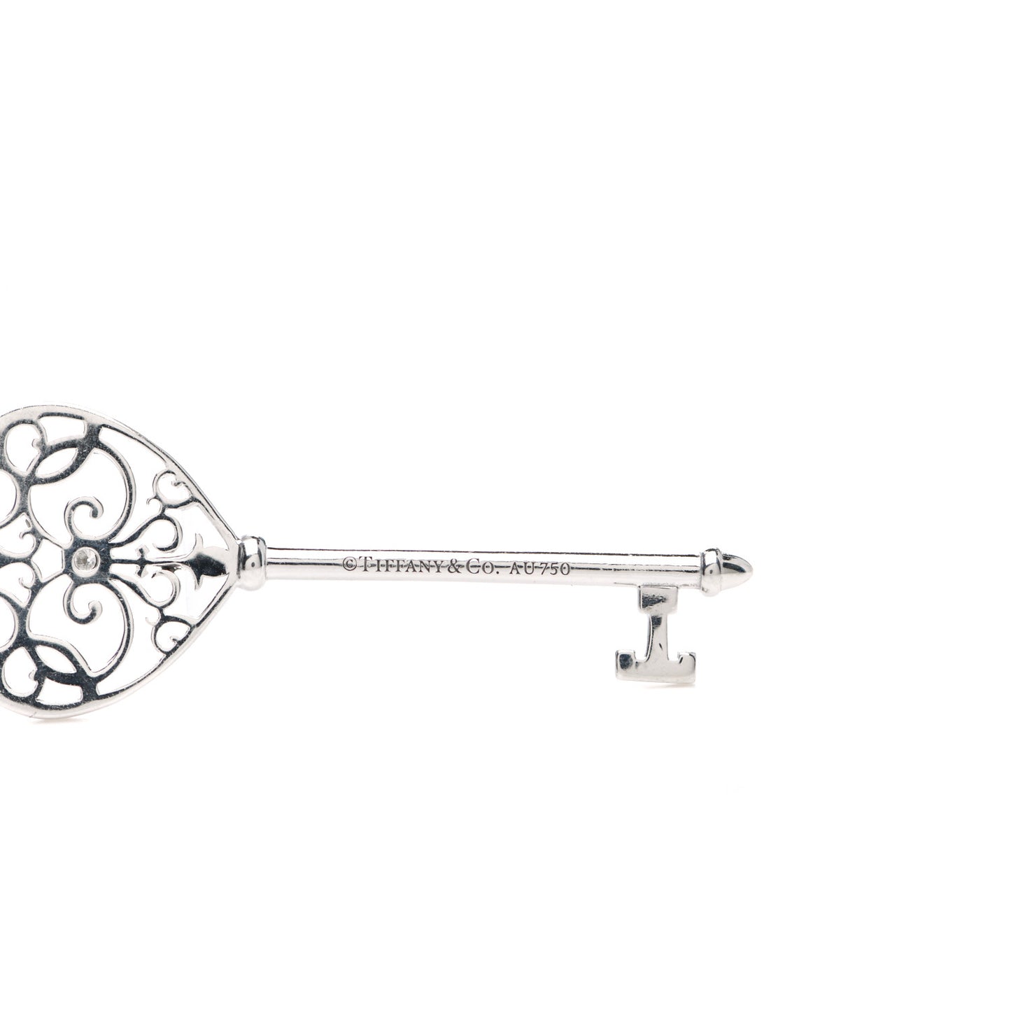 18K White Gold Diamond Enchant Key Pendant