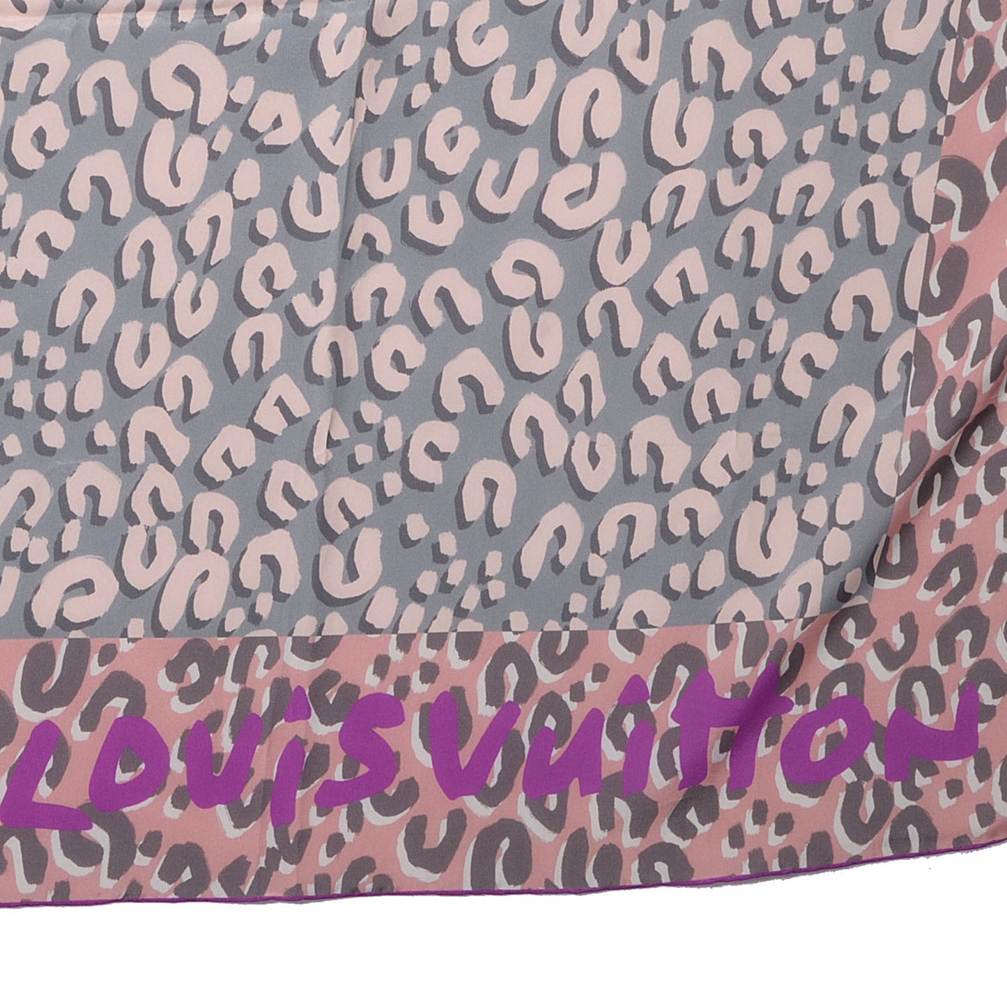 Silk Leopard V Giant Square Stole Scarf Rose