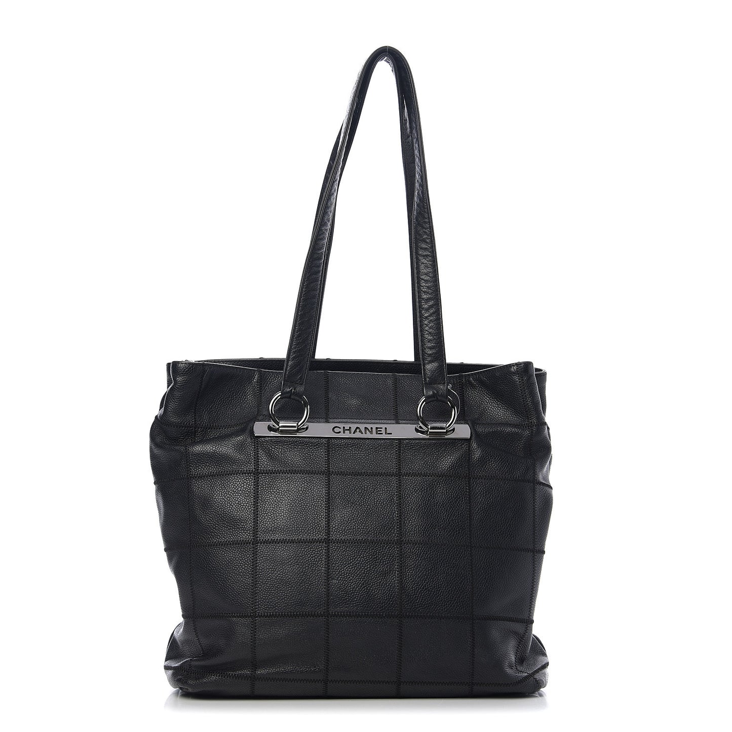 Caviar Square Stitched Tote Black
