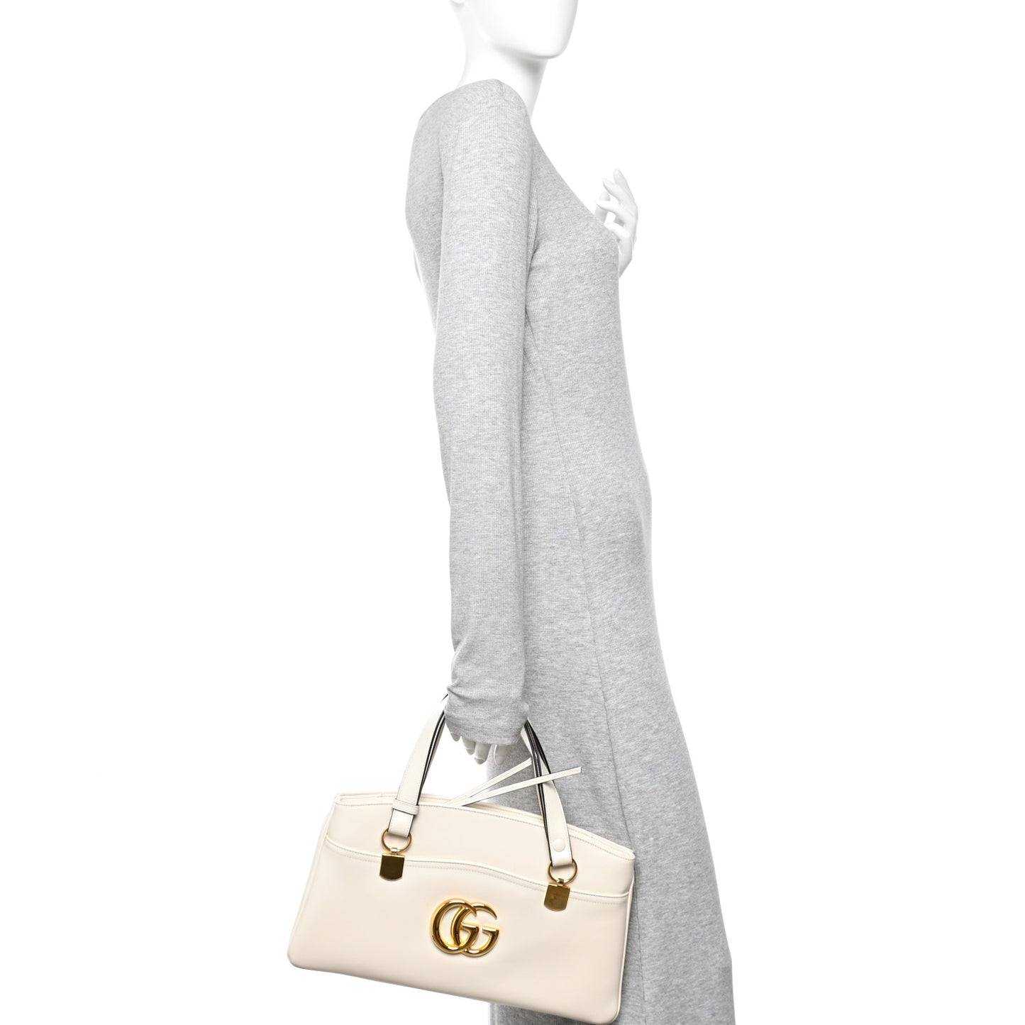Vitello Palmellato Lux Arli Top Handle Bag White