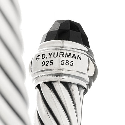 David Yurman Sterling Silver 14K Yellow Gold Black Onyx 7mm Cable Classics Bracelet 3 of 3