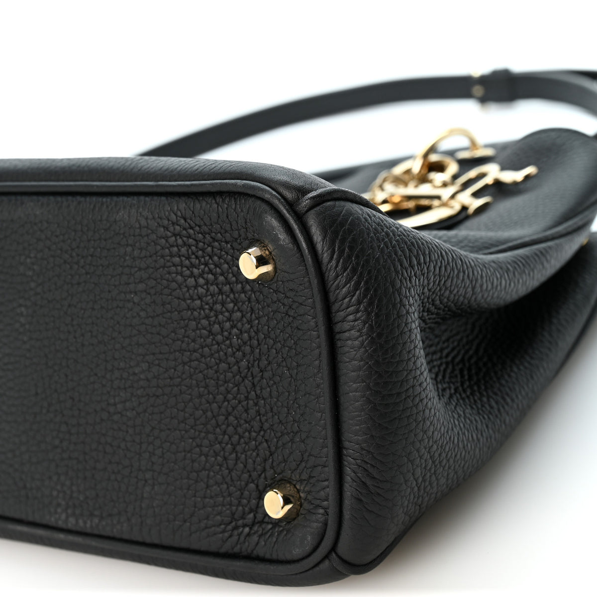 Christian Dior Bullcalf Medium Diorissimo Tote Black Rose Indien 10 of 10