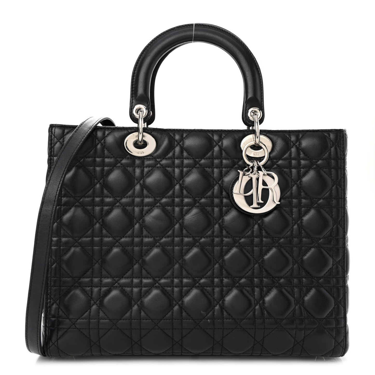 Lambskin Cannage Large Lady Dior Black