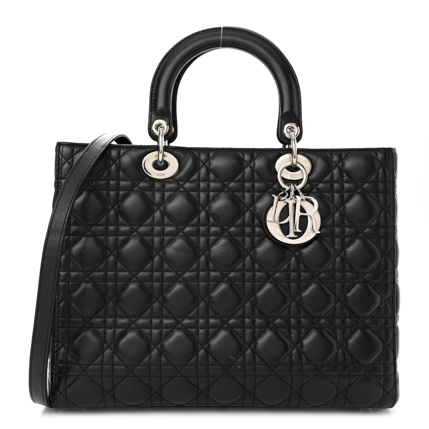 Christian Dior Lambskin Cannage Large Lady Dior Black 1 of 14