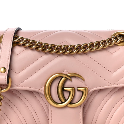 Gucci Calfskin Matelasse Mini GG Marmont Shoulder Bag Perfect Pink 9 of 13
