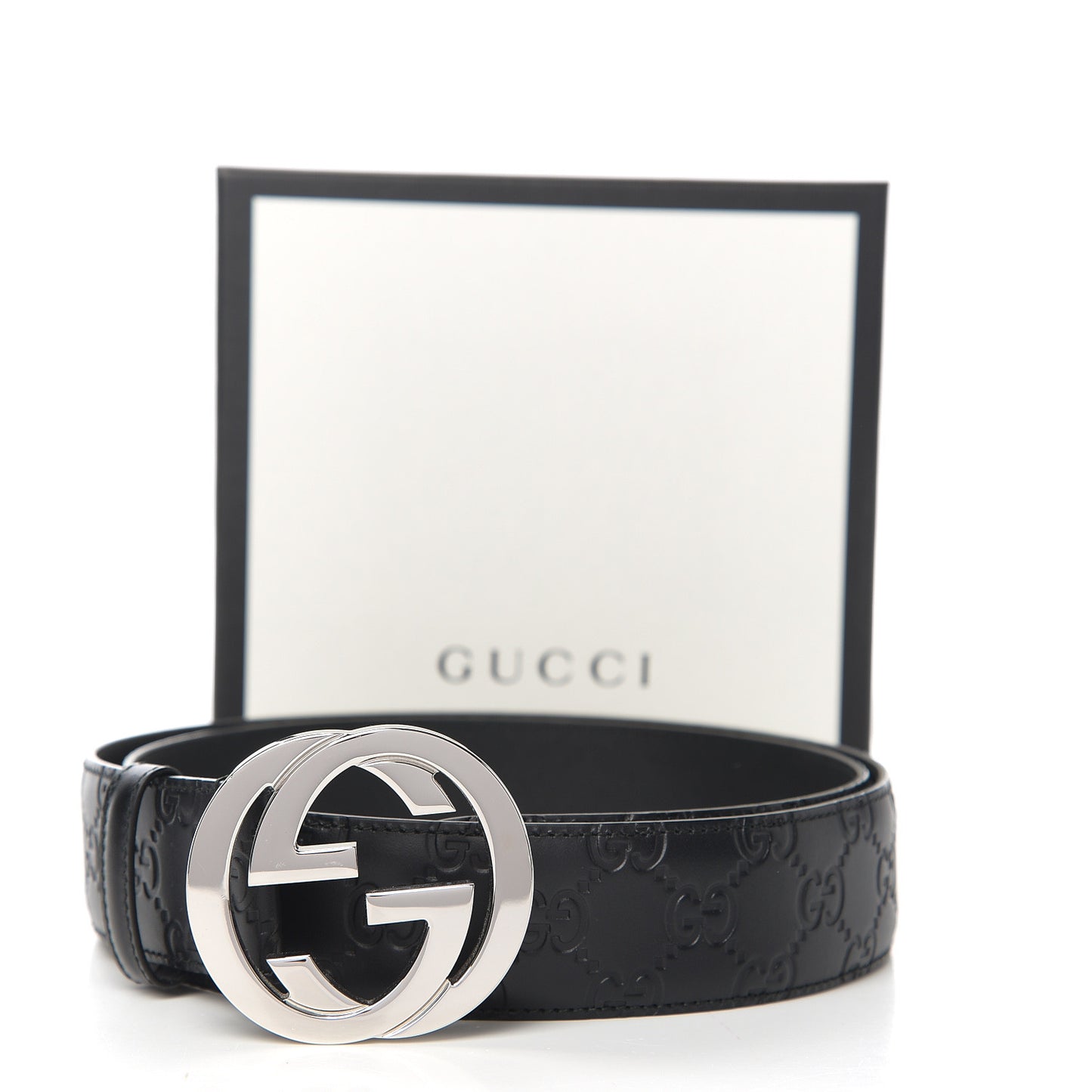 Guccissima Signature Interlocking G 40mm Belt 100 40 Black