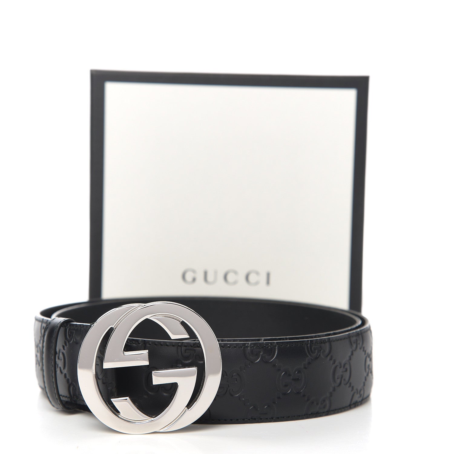 Gucci Guccissima Signature Interlocking G 40mm Belt 100 40 Black 6 of 6