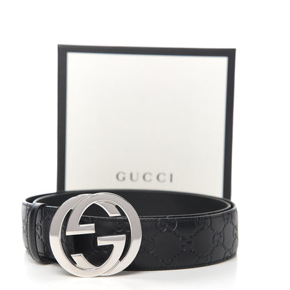 Gucci Guccissima Signature Interlocking G 40mm Belt 100 40 Black 6 of 6