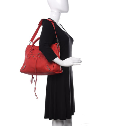 Balenciaga Vibrato Calfskin Classic Silver Hardware City Rouge Cerise 2 of 14