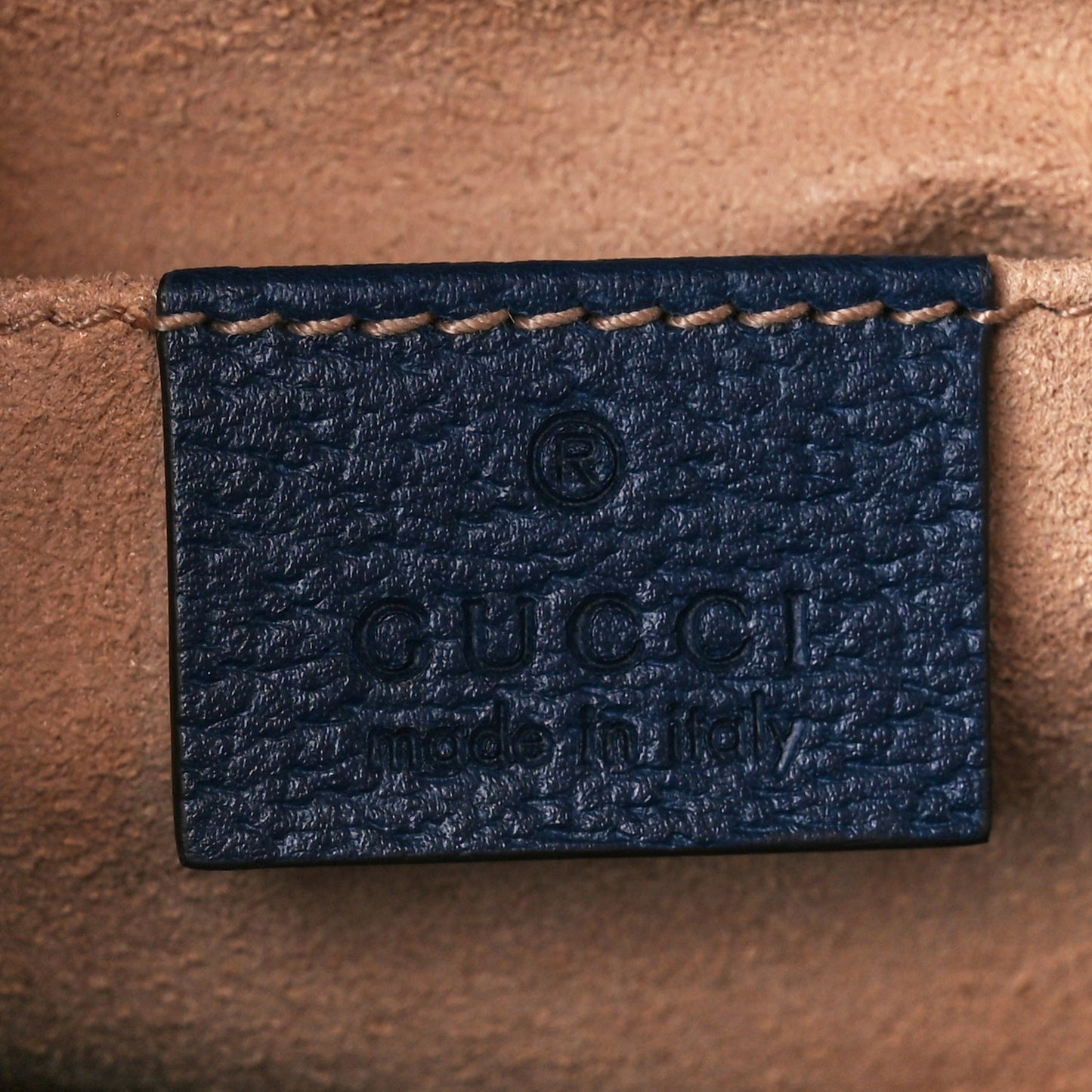 Textured Calfskin Web Small Ophidia Chain Shoulder Bag Blue Agata