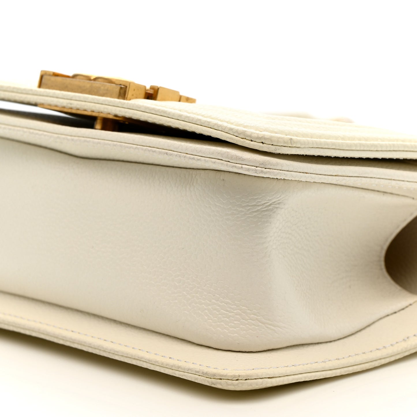 Caviar Quilted Mini Boy Flap White