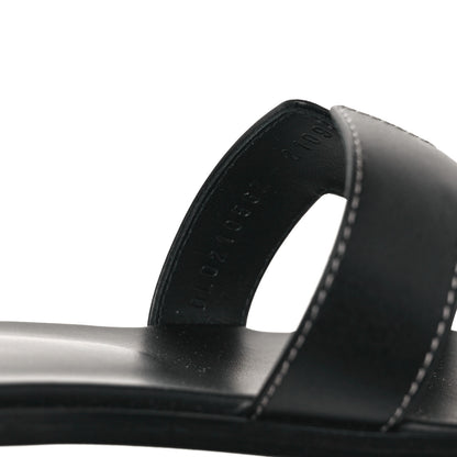 Hermes Box Calfskin Oran Sandals 37.5 Black 8 of 9