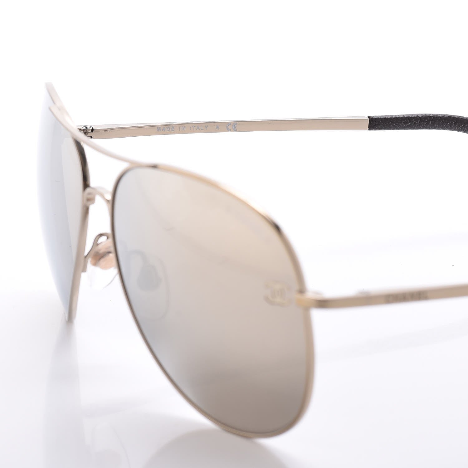 Chanel CC Aviator Sunglasses 4189-T-Q Gold 6 of 8