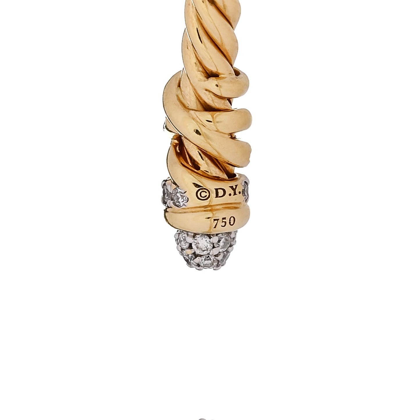 18K Yellow Gold Diamond 3mm Petite Helena Cuff Bracelet