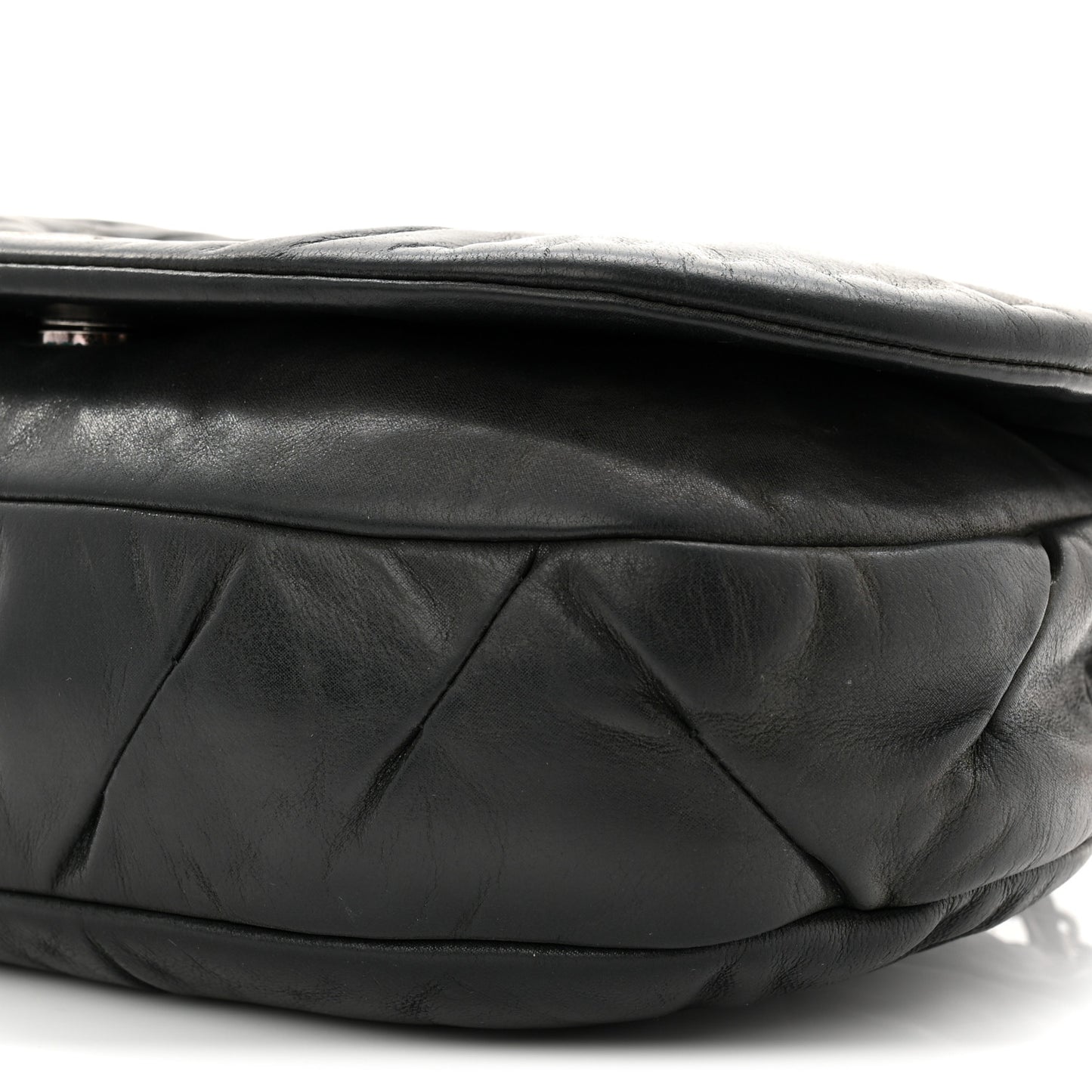 Iridescent Calfskin Glint Flap Black