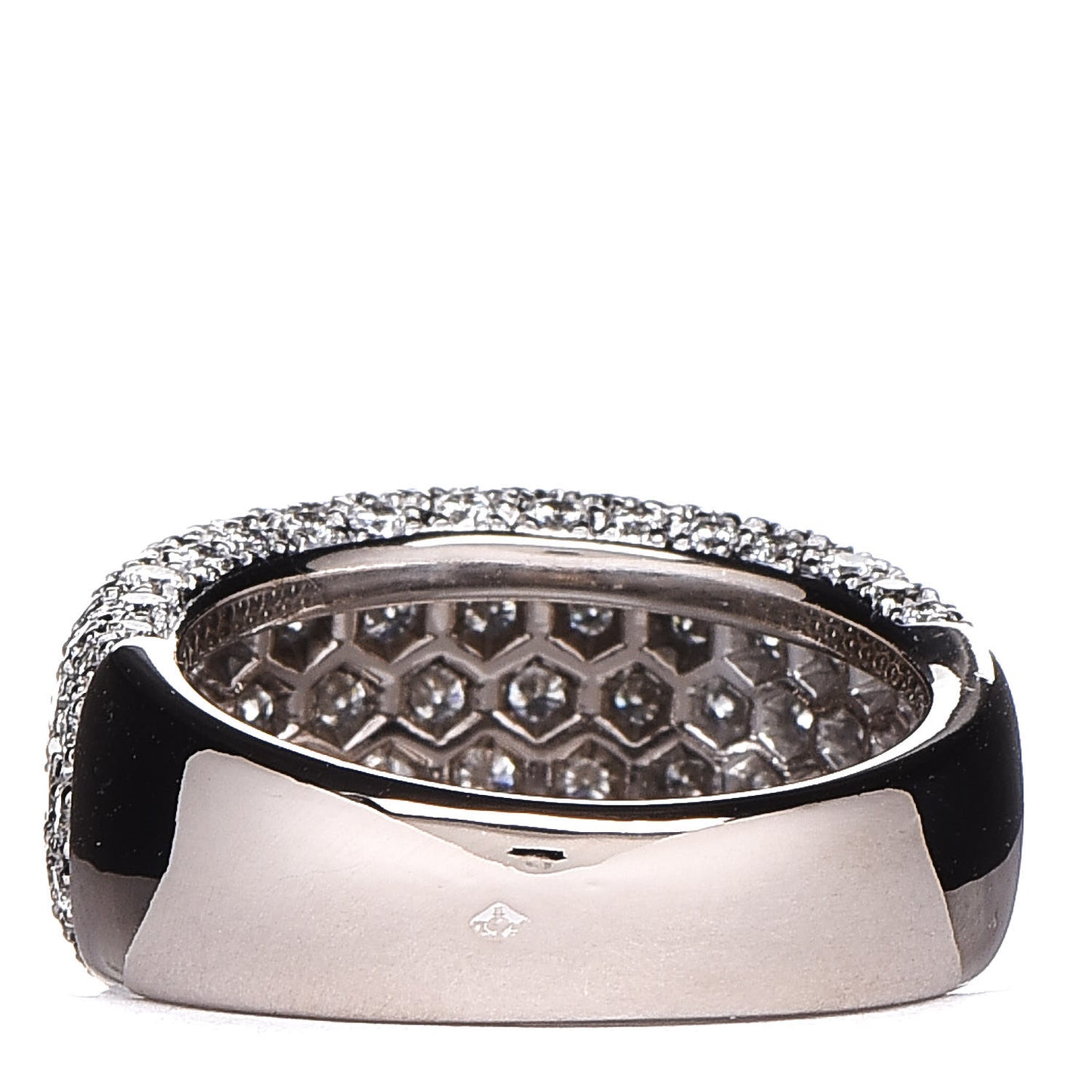 18K White Gold Diamond Nouvelle Vague Dome Ring 52 6