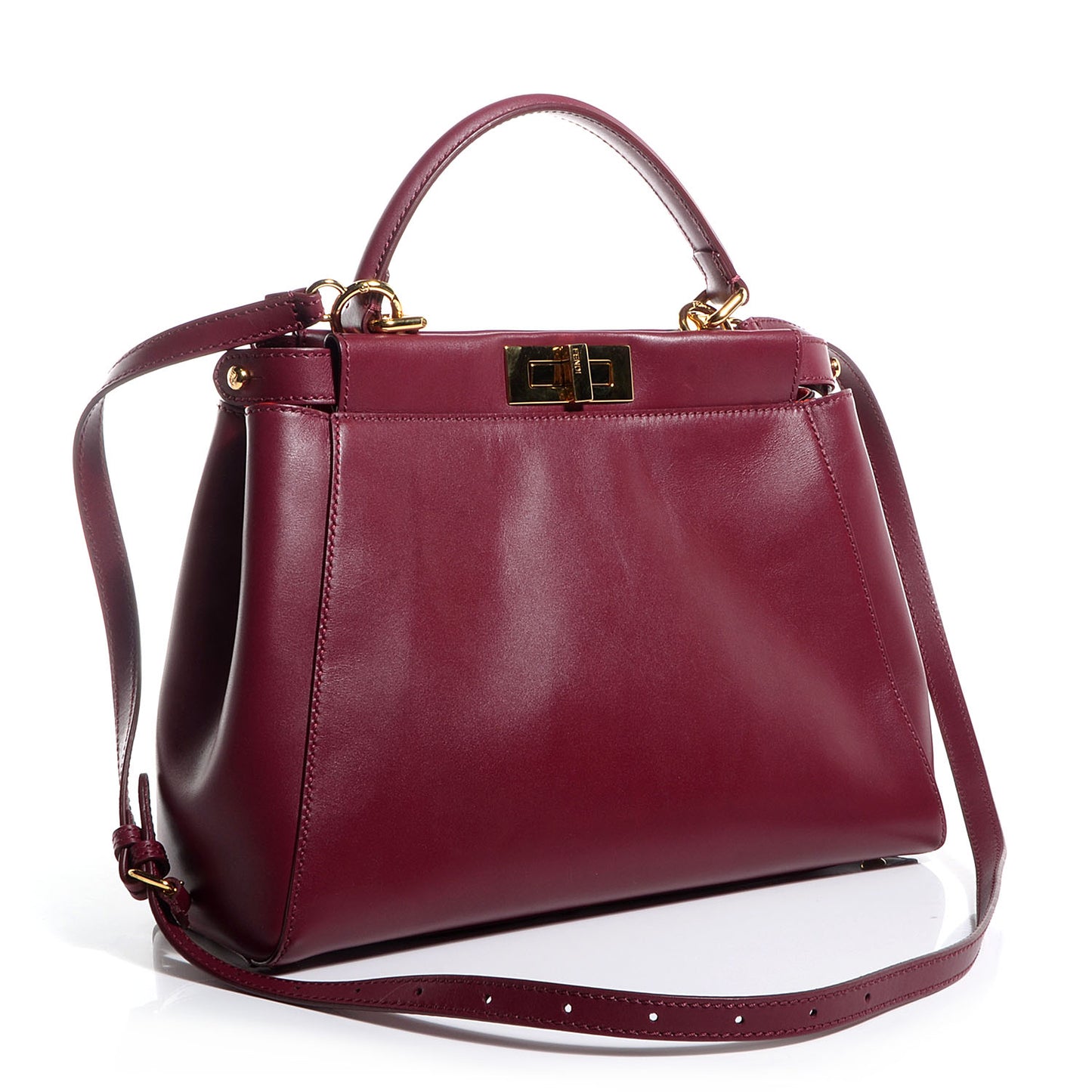Vitello Morgan Shiny Nappa Medium Peekaboo Iconic Satchel Ciliegia Papavero