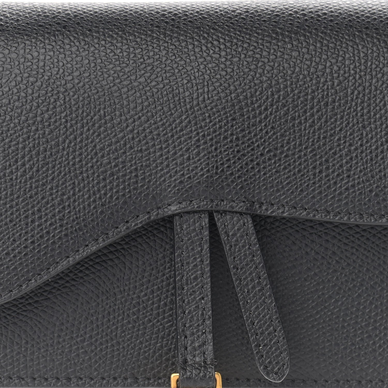 Christian Dior Grained Calfskin Saddle Belt Clutch Black 9 of 11