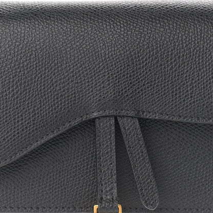 Christian Dior Grained Calfskin Saddle Belt Clutch Black 9 of 11