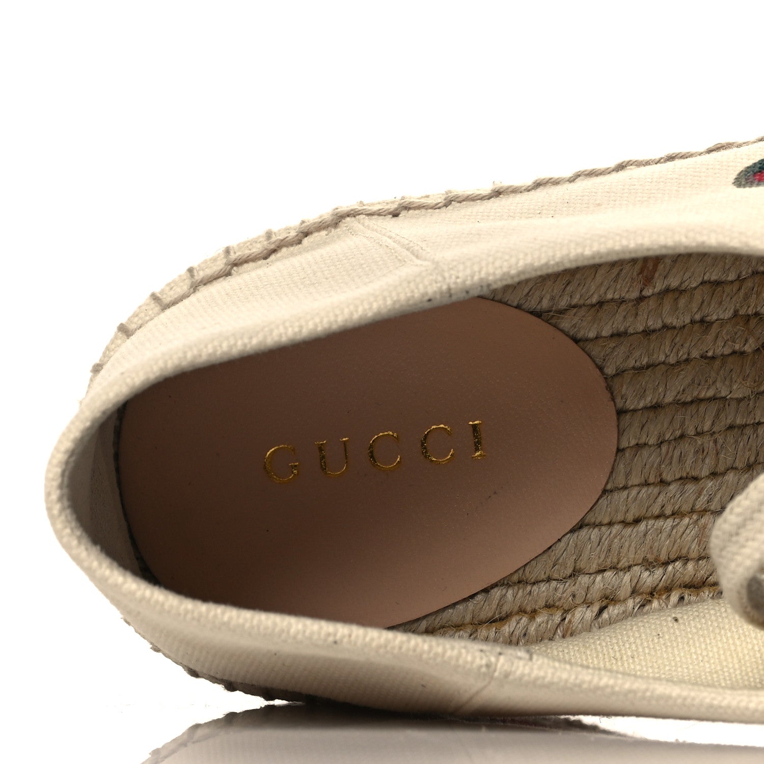 Gucci Canvas Logo Lace-Up Platform Espadrilles 39.5 Greggio Grege 7 of 8