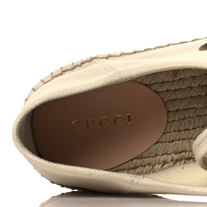 Gucci Canvas Logo Lace-Up Platform Espadrilles 39.5 Greggio Grege 7 of 8