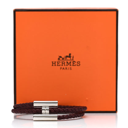 Hermes Swift Double Wrap Cord Tournis Tresse Bracelet T3 Rouge H 5 of 5