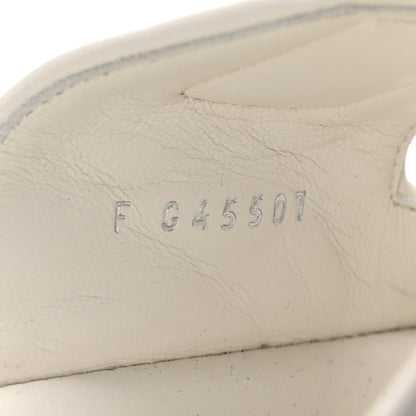 Chanel Lambskin Quilted Velcro Dad Chain CC Slide Sandals 39 White 9 of 9
