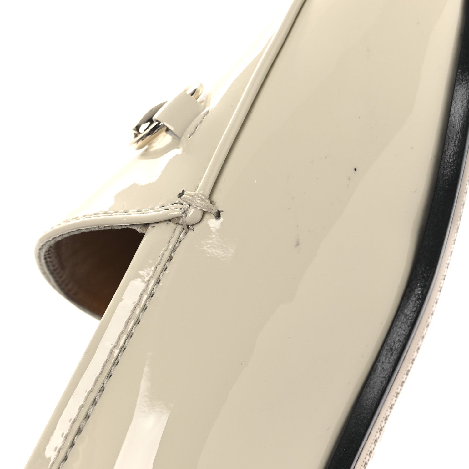 Gucci Patent Womens Jordaan Loafers 39.5 New Ivory 11 of 13