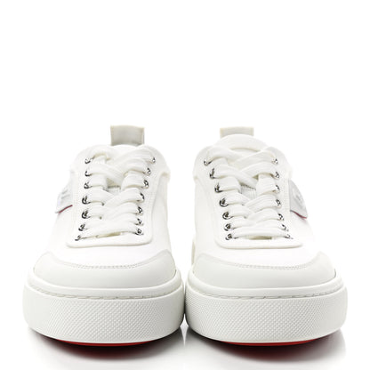 Christian Louboutin Toile Calfskin Simplerui Flat Sneakers 38.5 White 2 of 10